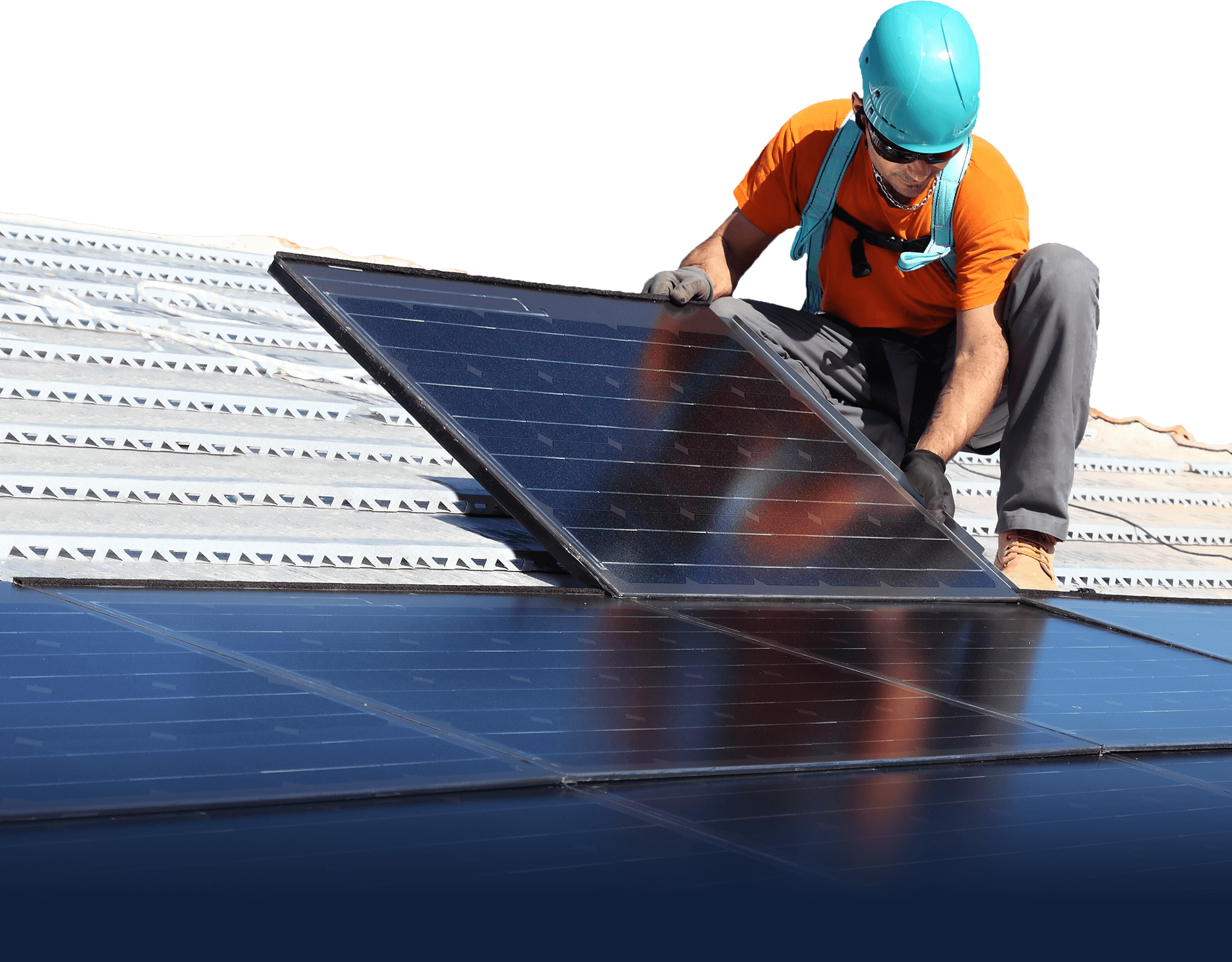 Roof Guy Installing Solar Panels